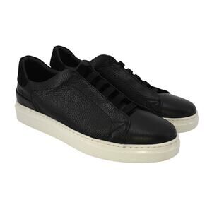 Bruno Magli Salvador Slip On Sneaker Black Mens 11.5 EU 44.5 Leather Minimalist